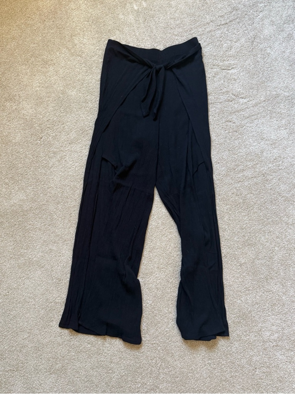 Kona Sol Black Tie-Waist Swim Coverup Pants